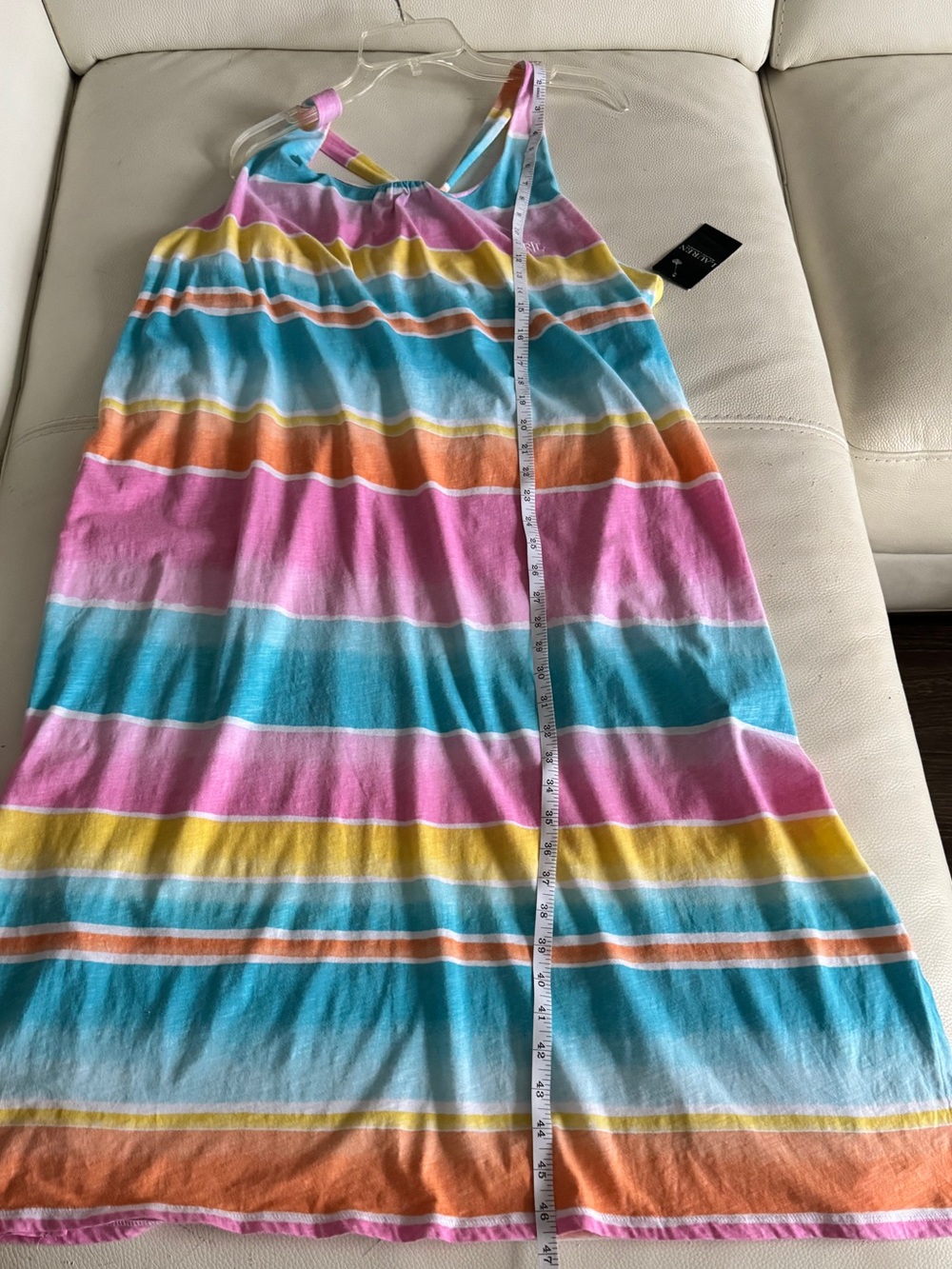 Ralph Lauren Striped Racerback Tank Dress /CoverUp w/ built-in bra sz XxL New - Picture 6 of 10